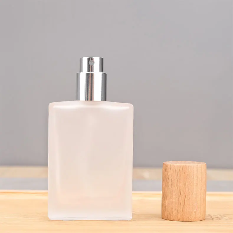 30 ml Glas Parfüm Flasche Nachfüllbare Kosmetik Leere Tragbare Behälter Reise Holz Schraubverschluss Hautpflege Toner Feuchtigkeit Wasser – Detail 7