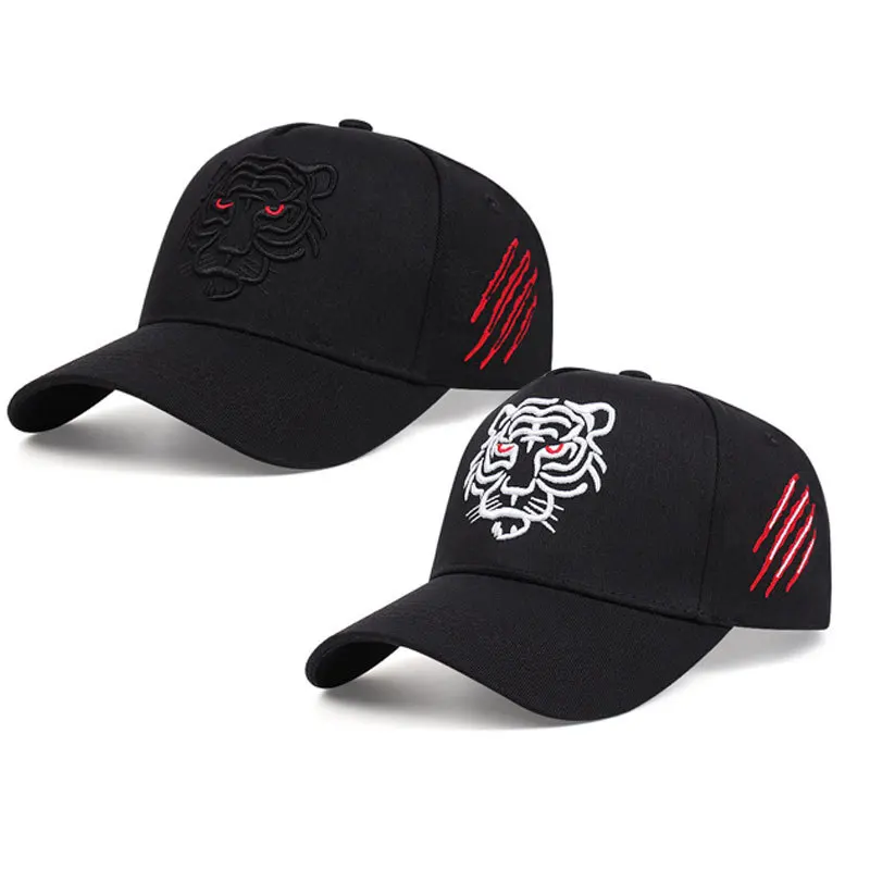 Moda zwierzęca haft tygrysa czapka z daszkiem mężczyźni kobiety bawełniane czapka hip-hopowa lato czapki Trucker czarne czapki Unisex Snapback Gorras