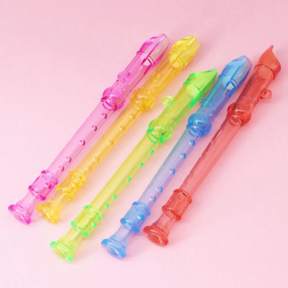 5 pezzi Mini registratore a 6 fori piccolo flauto colorato colore casuale bambini pratica vento Mini clarinetto di plastica educativo giocattolo per bambini