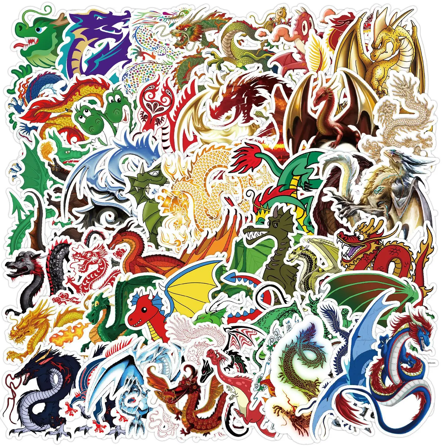 10/30/50PCS Funny Flying Dragon Cartoon Sticker Decals Toys DIY Suitcase Skateboard Phone Luggage Bike Stickers Gift