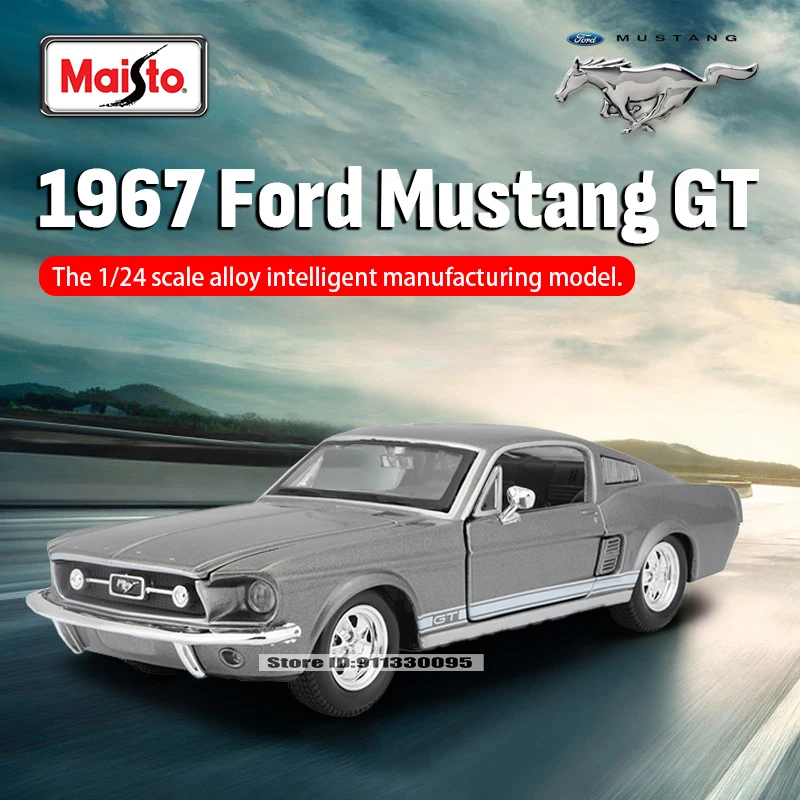 Maisto 1:24 Ford Mustang GT 1967 GT500 Super Duty car model die-casting static precision model collection gift toy tide play