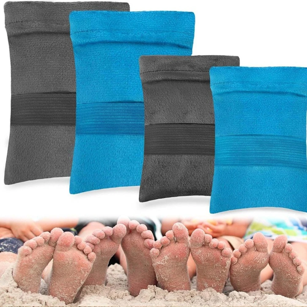 

2pcs Beach Sand Remover Beach Soft Sand Wipe Off Mitts for Adults & Kids Skin-Friendly Sand Off Bags Beach Vacation Essentials