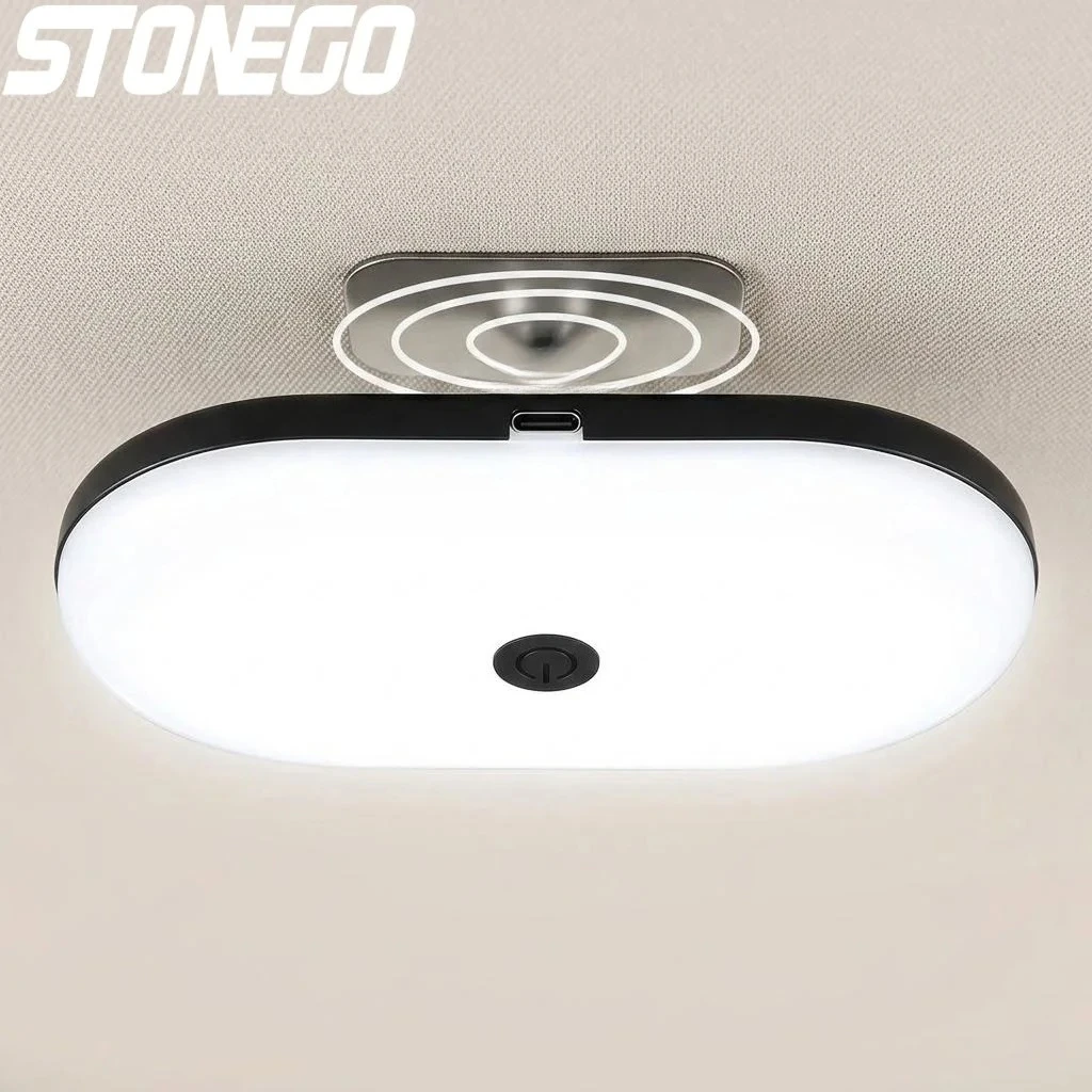 Car LED Reading Light Dome Lamp USB Rechargeable Magnet Ceiling Light for Vehicle Interior Decoration