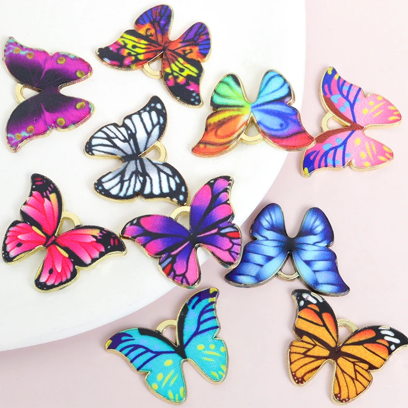 10pcs Vibrant Colored Butterfly Enamel Charms for DIY Stylish Necklace Earrings and More Retro Literature and Art Jewelry Crafts