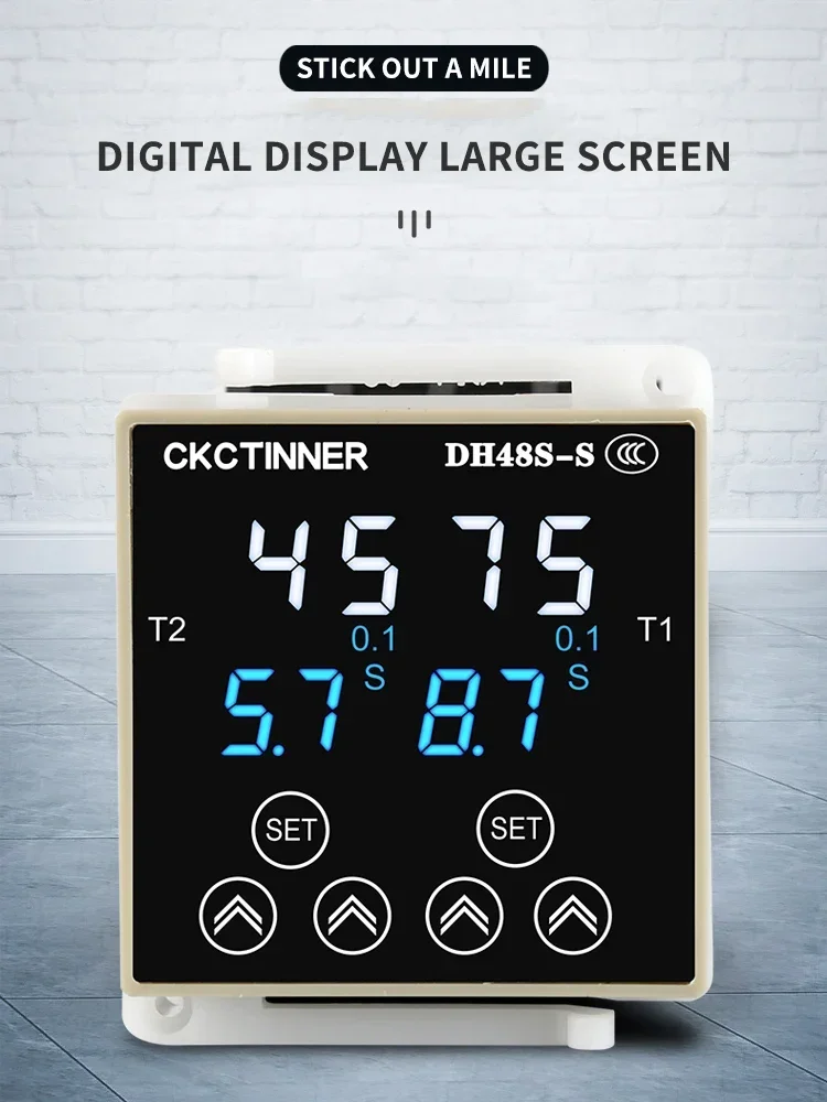 Digital Time Relay DH48S-S/1Z/2Z Programmable Cycle Delay AC220V AC380V DC24V DC12V With Socket Base 8 Pin Din Rail 0.01S-9999H