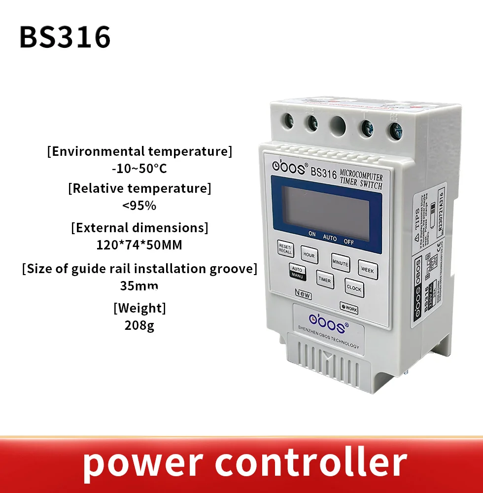 KG316T AC 220V 25A Din Rail LCD Digital Programmable Electronic Timer Switch Digital Timer Controller BS316