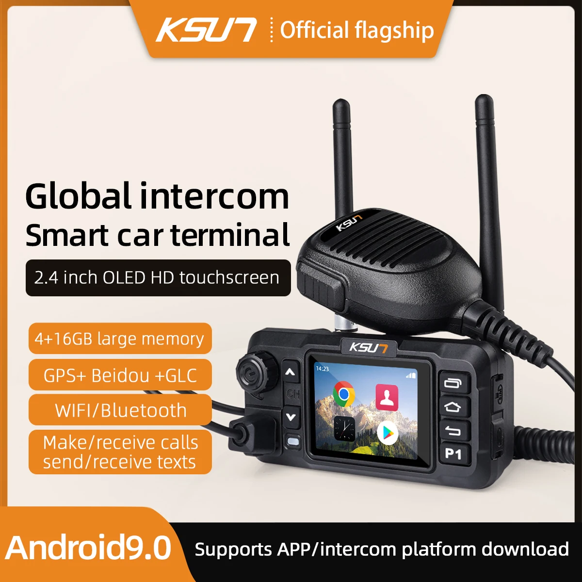 Vehicle Mounted Radio Walkie Talkie Works With Zello Public Network Intercom System Unlimited Range Wireless Communication ZL56