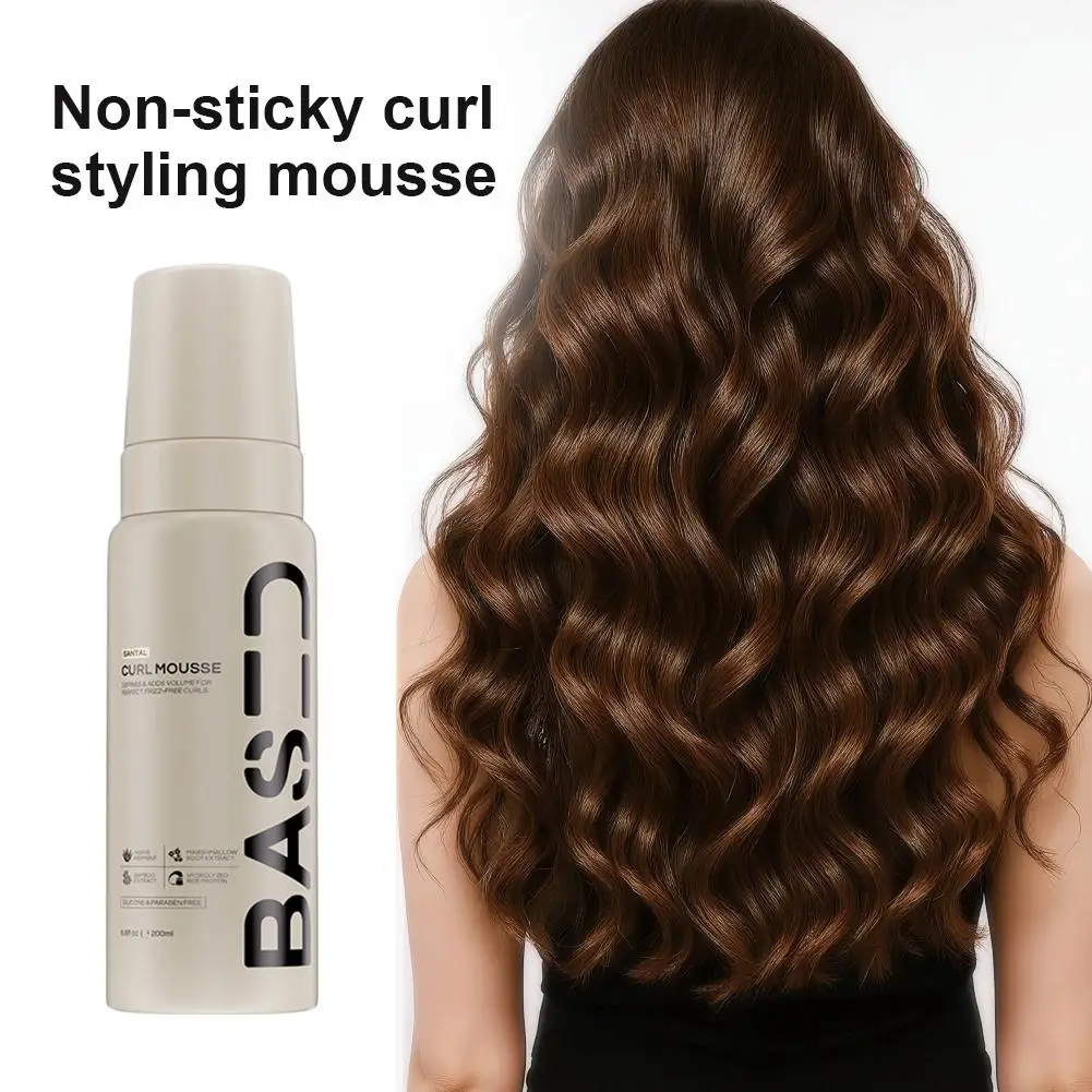 

BASED Fluffy Curly Hair Styling Mousse Lightweight Non Greasy, Anti Frizz Volumizing Curl Foam For All Textured Curly Hair Types