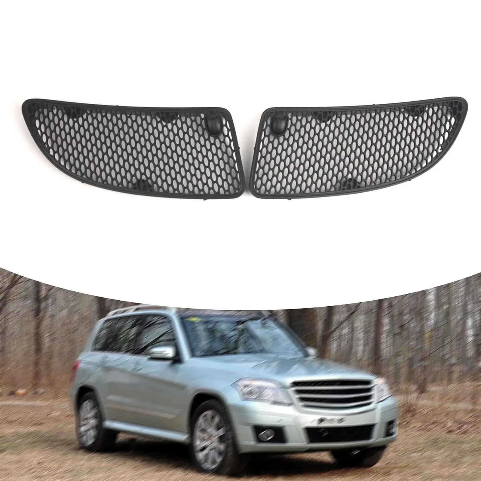 2Pcs Car Hood Vent Grille Hood Grille Insert 1718800285 Repair Parts Supplies Hood for R171 SLK280 SLK300 SLK350