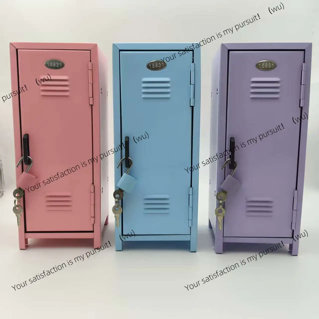 Mini piggy bank, multi-color storage cabinet, girl locker with lock