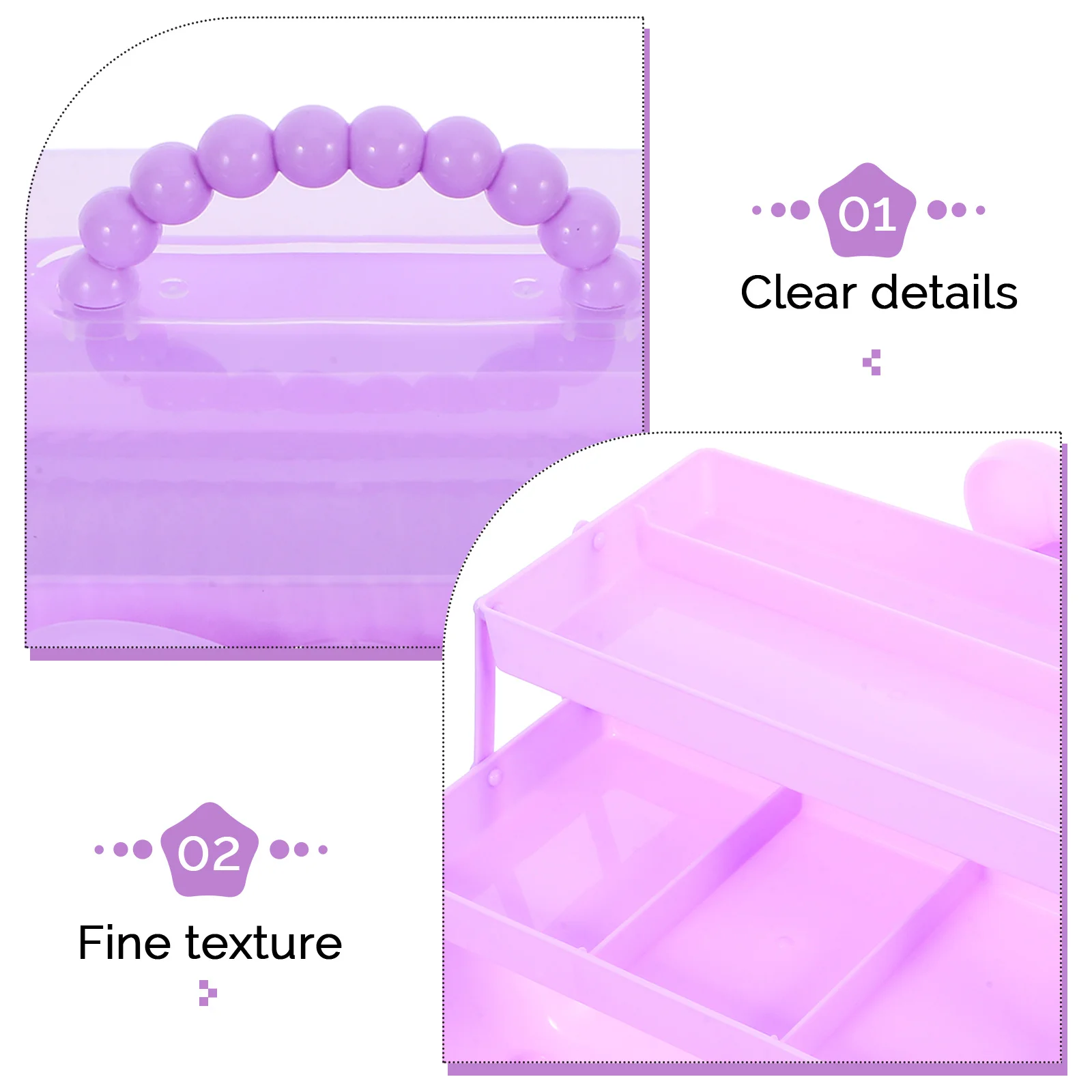 

Hair Accessories Storage Box Jewelry Tie Holder Travel Compartment Purple