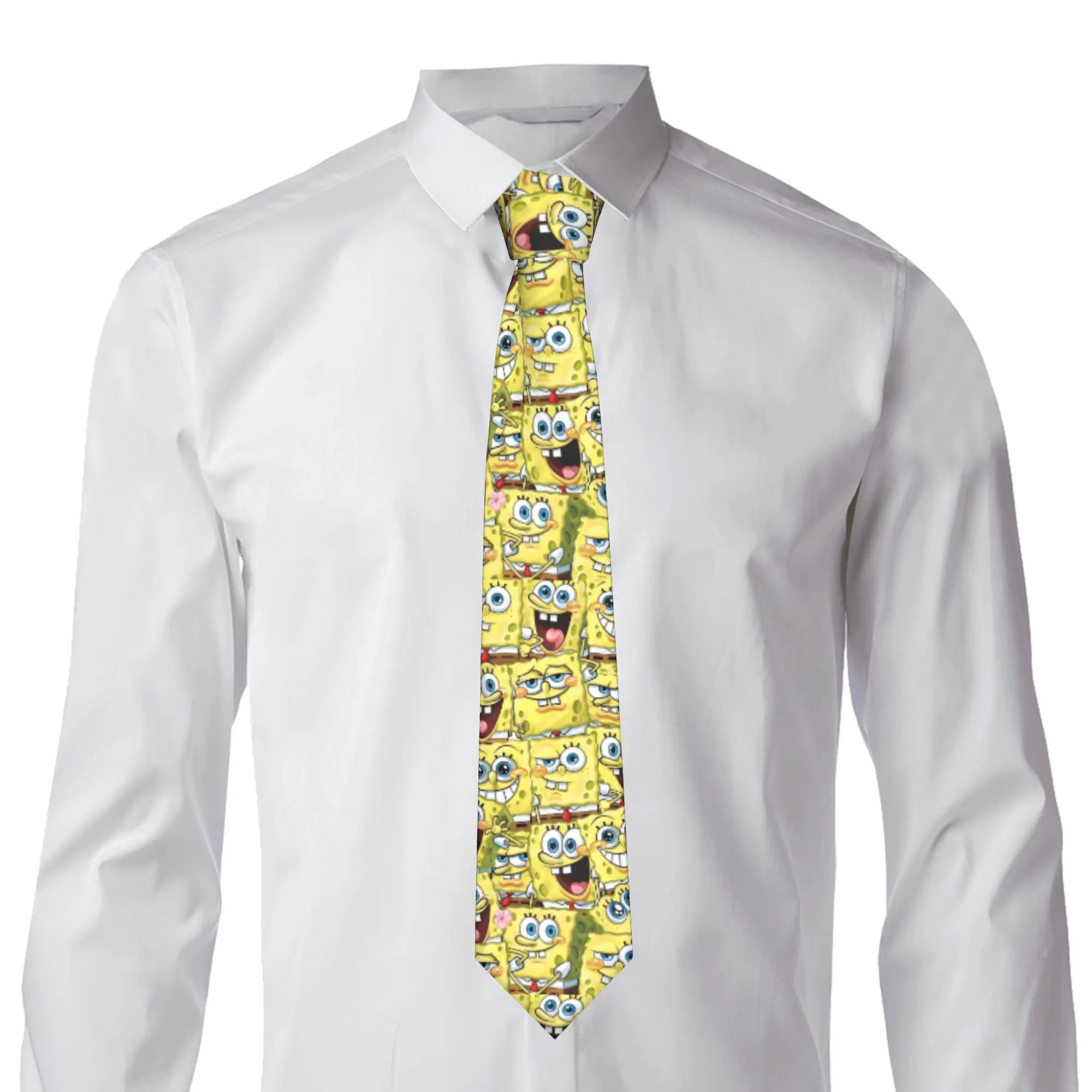 Spongebobed Cartoon Neckties Men Women Skinny Narrow  Neck Tie for Mens Suits Accessories Gravatas