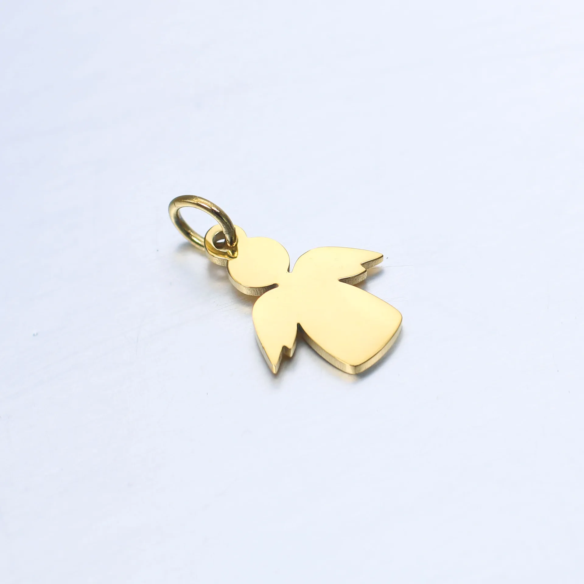 5Pcs/Lot The Angel Pendants Sweet Style Stainless Steel Charms With Jump Rings for DIY Bracelet Necklace Crafts Jewelry Making