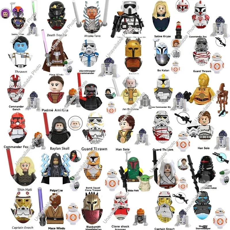 Hot Toys 36Pcs Star Wars Clone Figure Brick Mandalorians Mini Assemble Action Collect Model Toy Kids Gift Building Blocks Figure