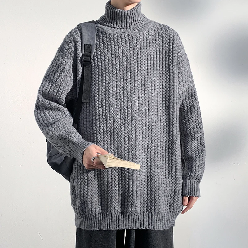 Sweater men 2025 New Men Knitwear Solid High Neck Sweater Soft Warm Comfortable Winter Pullover Fashion Casual Warm Sweater