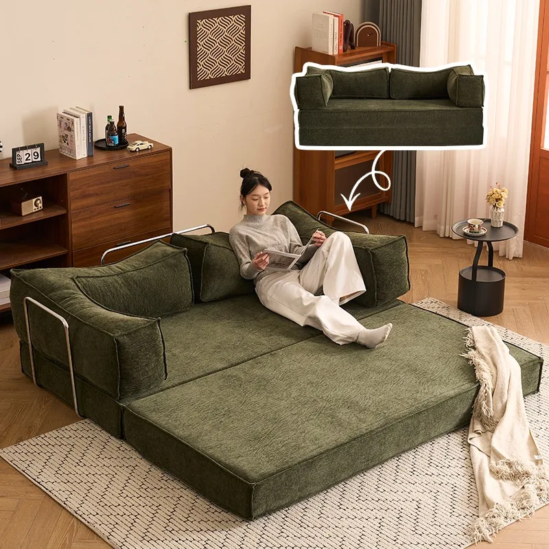Sofá cama plegable de compresión Modular de doble uso, sala de estar, dormitorio, hogar, pudín perezoso, sofá Tatami de estilo Retro
