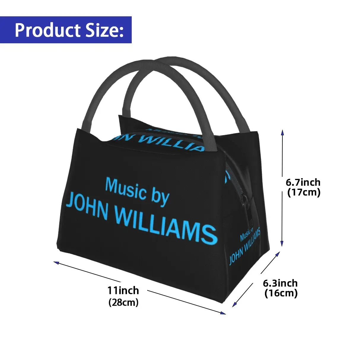 Music By John Williams Insulated Lunch Bag for Women Bento Storage Food Boxes Portable Container Cooler Thermal Lunch Box Tote