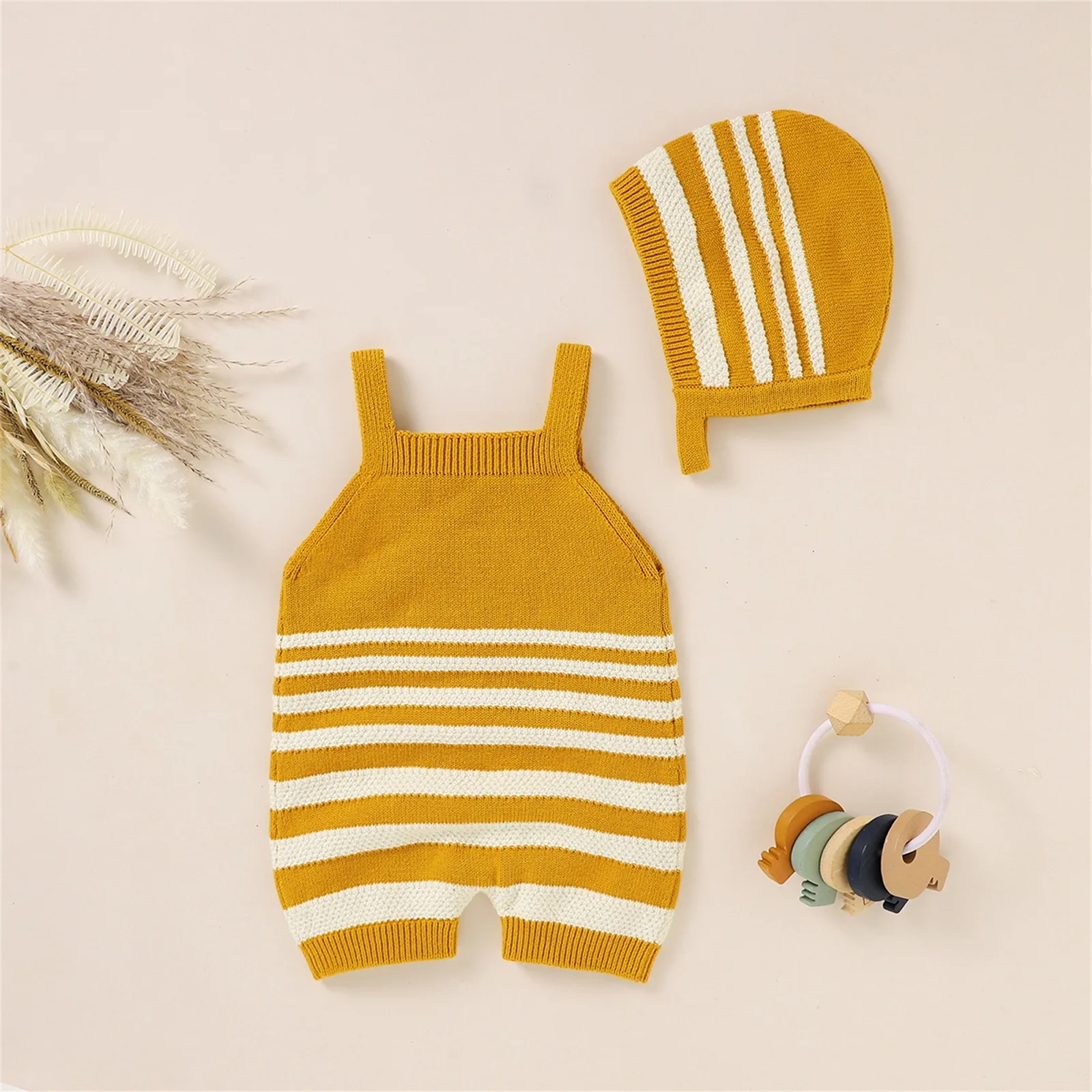 Winter Baby Romper 100%Cotton Knitted Newborn Girl Boy Jumpsuit Outfits Fashion Stripe Infant Child Clothing Sleeveless Playsuit