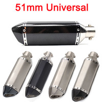Hot Selling 51mm Universal Motorcycle Exhaust Pipe Muffler Ak Exhaust Escape moto For Honda Yamaha Kawasaki Z650 R1 R3 R6 CBR300