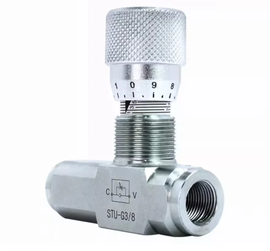 For Fluid Control 1 4-Inch NPT Connection One-Way Joint Valve Flow Control Throttling Control Valve Spring-Set Pressure