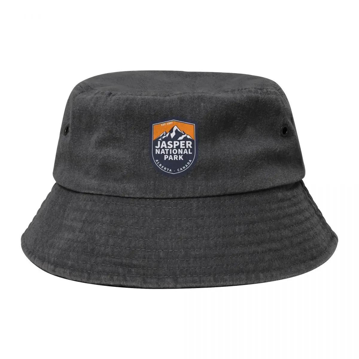 

Jasper National Park Alberta Canada Vintage Retro Travel Hiking, Camping Adventure Climbing Mountain Bucket Hat