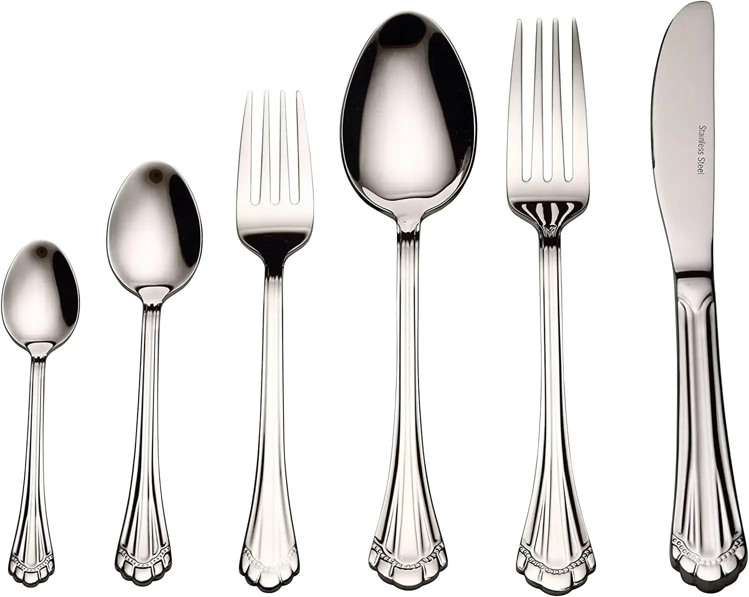 Venezia Collection Flatware Serving Set for 12, 75-Pc Luxury Dining Silverware Cutlery Service - 18/10 Premium Surgical Stainles