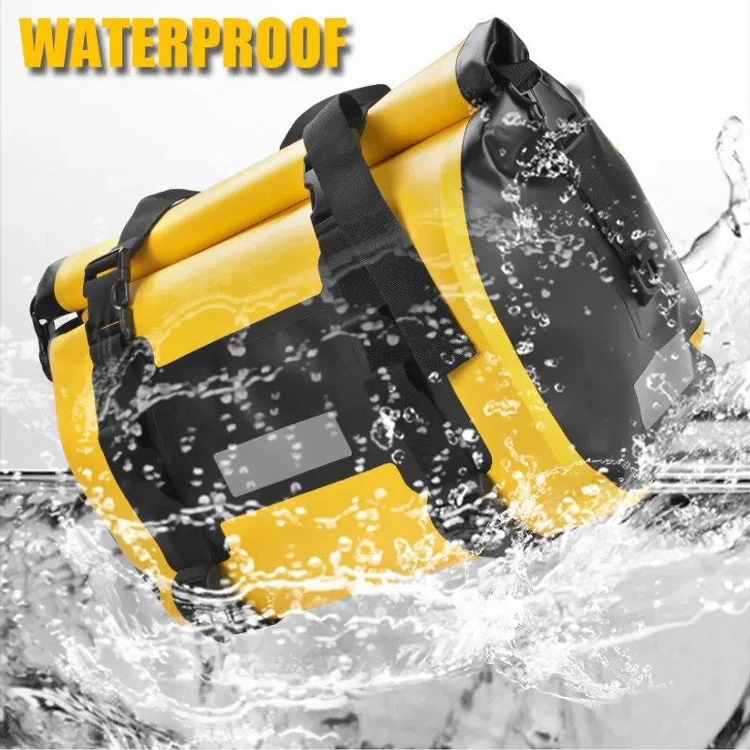 Motorcycle Waterproof Saddlebag PVC1000D mesh Outdoor Travel Luggage Side Bag 60L/pair Motorbike Scooter Rear Dry Saddle Bags