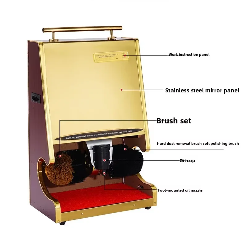 Luxury Hotel Lobby Special Shoe Polisher Sensor Full Auto Polishing Vertical Quiet Stainless Steel Shoe Shining Machine