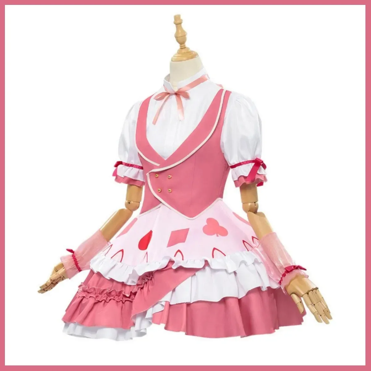 Anime Shugo Chara Hinamori Amu Costume Cosplay Parrucca Abito da principessa rosa Gonna Lolita Donna Carino Kawaii Abito natalizio di Halloween