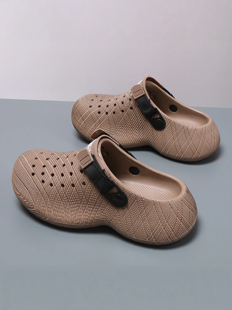 

3D Printed Men's Summer Half Slip-On Sandals Anti-Slip Beach Shoes Driving Two-Way Popular Internet Slippers Casual Breathable