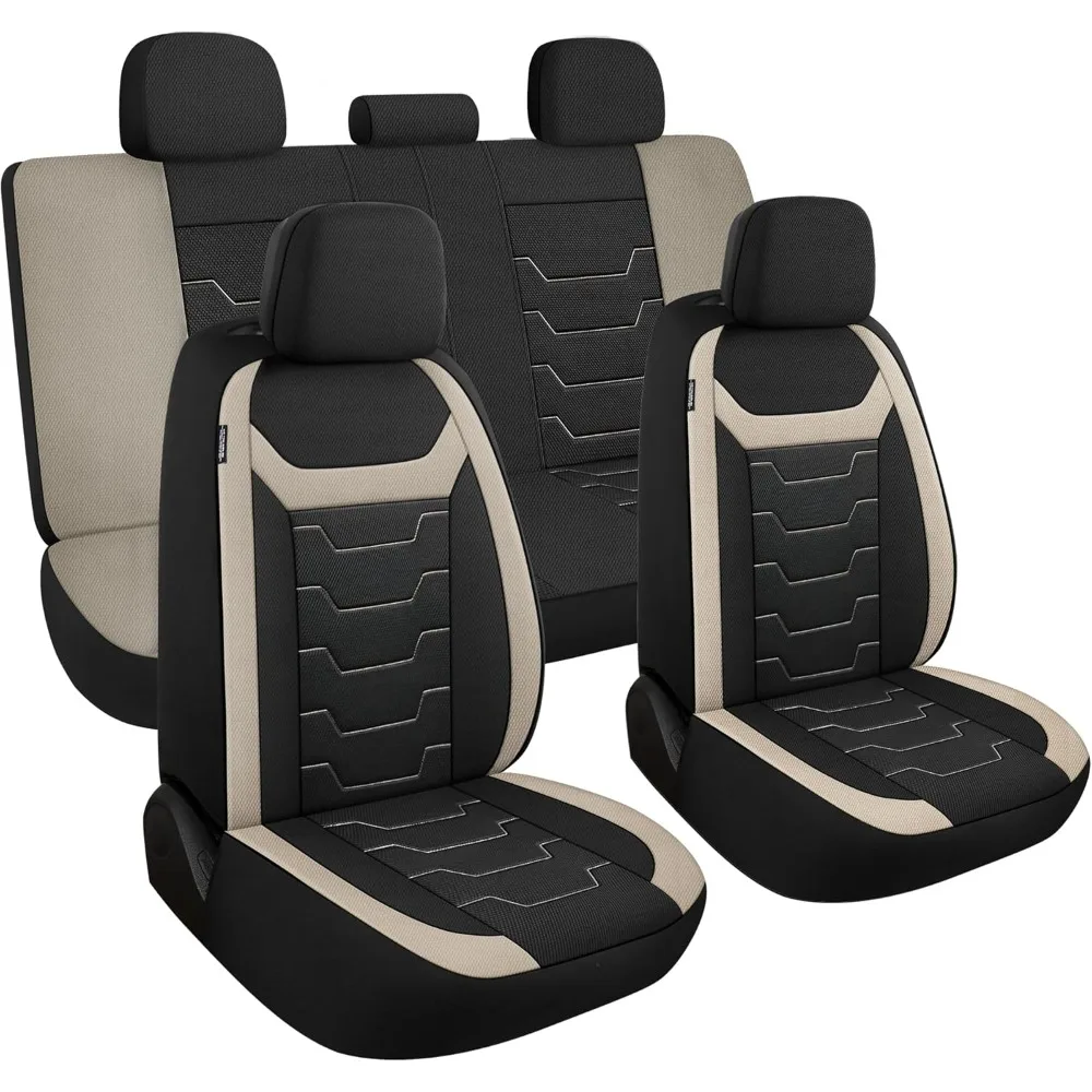 

Универсальный комплект дышащих 3D чехлов для автомобильных сидений с воздушной сеткой, совместимый с разделенными сиденьями для повышенного комфорта и стиля