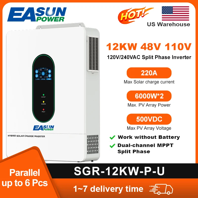 

EASUN POWER 12 кВт солнечный инвертор 220A гибридный инвертор с разделенной фазой 110 В MPPT параллельный с Wi-Fi 2 CT инверторы солнечного контроллера