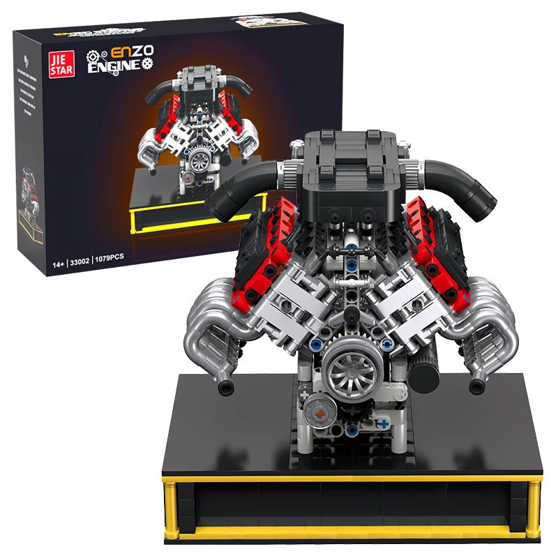 

1079pcs V8 Engine Model Small Particle Assembly Building Blocks Sets Technical Simulated Car Engineering Toys Kids Adults Gift