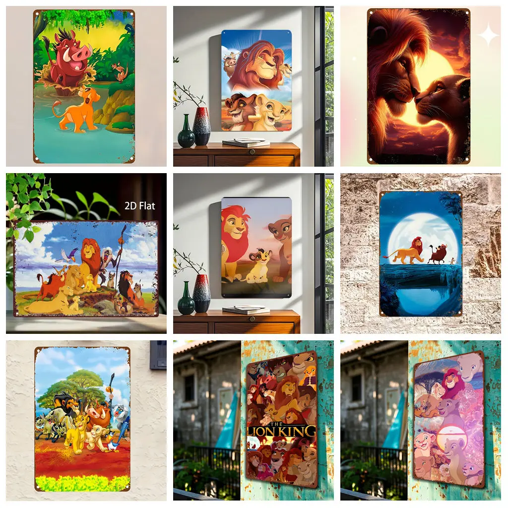 

Miniso The Lion King Funny Pals Selection Vintage Metal Tin Signs Posters Decor Retro Metal Plaque Wall Art Decor for Garage Bar