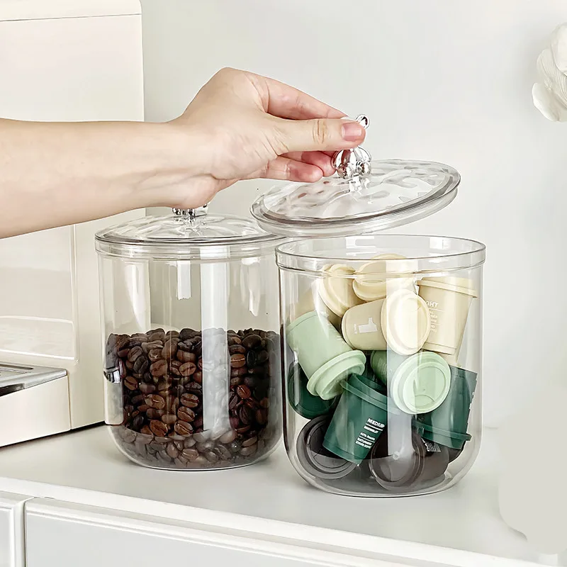 1-Piece Creative Bear Sealed Jar Storage Jar with Lid Capsule Coffee Cotton Sticker Storage Box Snack Storage Jar