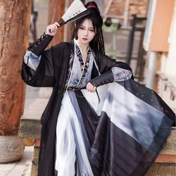 Ancient Swordsman Embroidery Hanfu Dress Set Men Women Song Dynasty Beizi Skirt Costume Stylish Carnival Cosplay Outfit Boy Girl