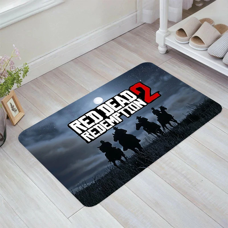 Red Dead Redemption 2 Game Floor Mat Aesthetic Room Decoration Doormat Entrance Door Kitchen Rug Balcony Rugs Carpets Home Foot