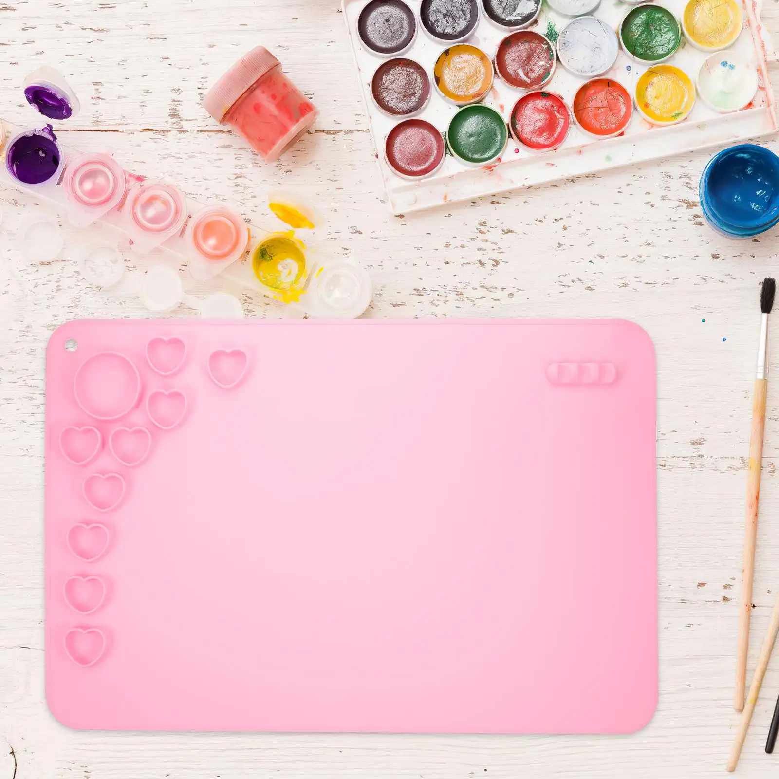 1Pc Silicone Painting Mat Pink Non Stick Diy Craft Pad Kids Drawing Table Protector Resin Casting Sewing Nail Heat Resistant