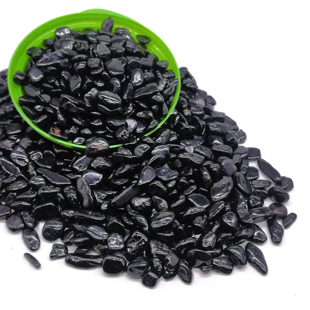Black Tourmaline Natural Irregular Tumbled Crystals Chip Ore Reiki Healing Energy Quartz Gems for Aquarium Fish Tank Home Decor