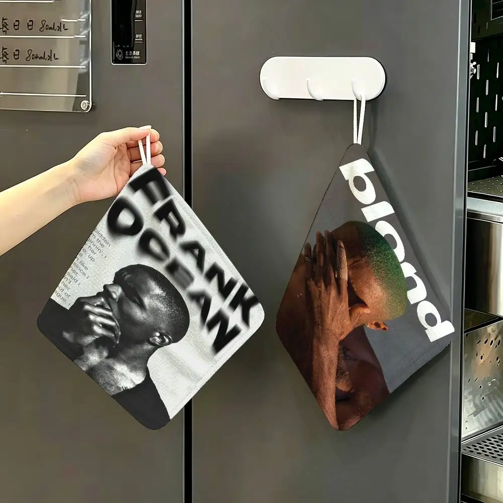 Blond F-Frank O-Ocean Singer Hanging Kitchen Towel, Polyester Cotton Fabric, Absorbent Hand Wiping Towel for Home Dormitory