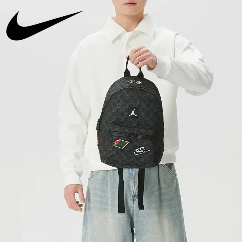 Nike Unisex Couple Backpack Men Women Sports Fitness School Laptop Bag Lightweight Multi Pocket Travel Daypack JD2543009AD-001
