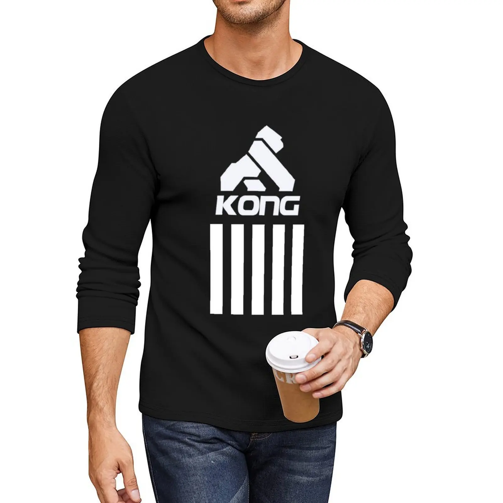 

Kong 5 stripes Long T-Shirt oversized t shirts anime clothes sweat shirt black t shirts t shirts for men