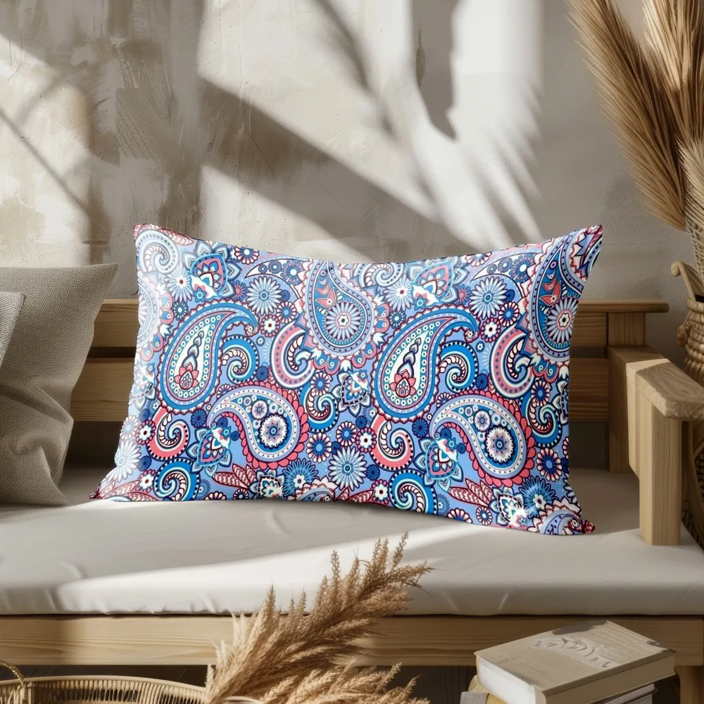 Home Decor Colorful Paisley Pattern Pillowcase Suitable For Sofa Bedroom Car Pillow Cover Cushion Rectangular Back Cushion