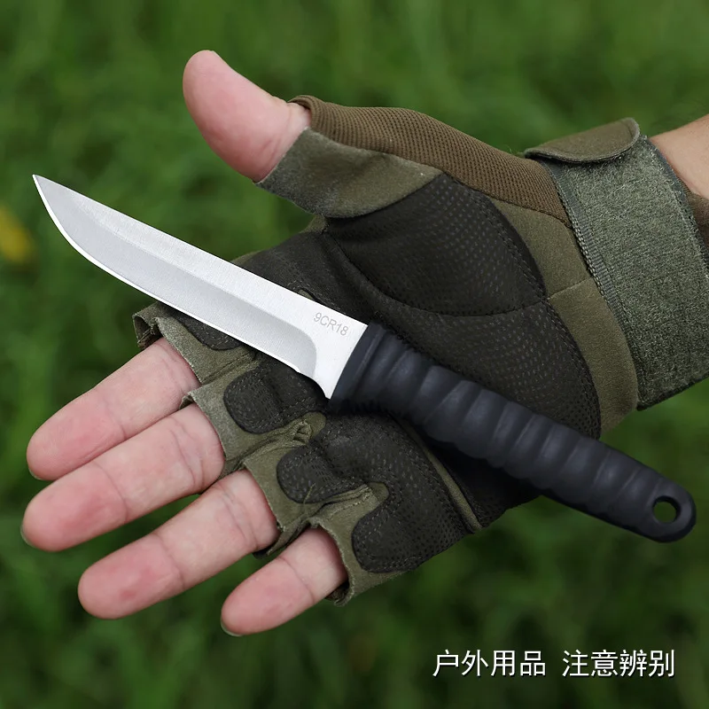 Cuchillo portátil de supervivencia al aire libre, cuchillo táctico de autodefensa afilado y de alta dureza, cuchillo recto pequeño portátil para acampar