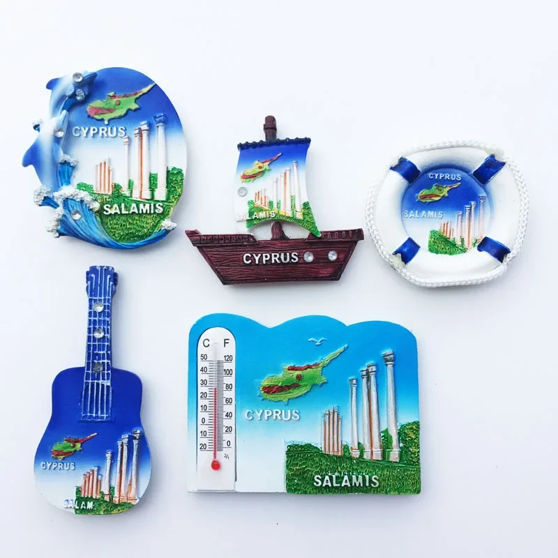 Cyprus Salamis Fridge Magnets Europe Tourism Memorial Souvenir Magnetic Refrigerator Sticker Collection Handicraft Gift