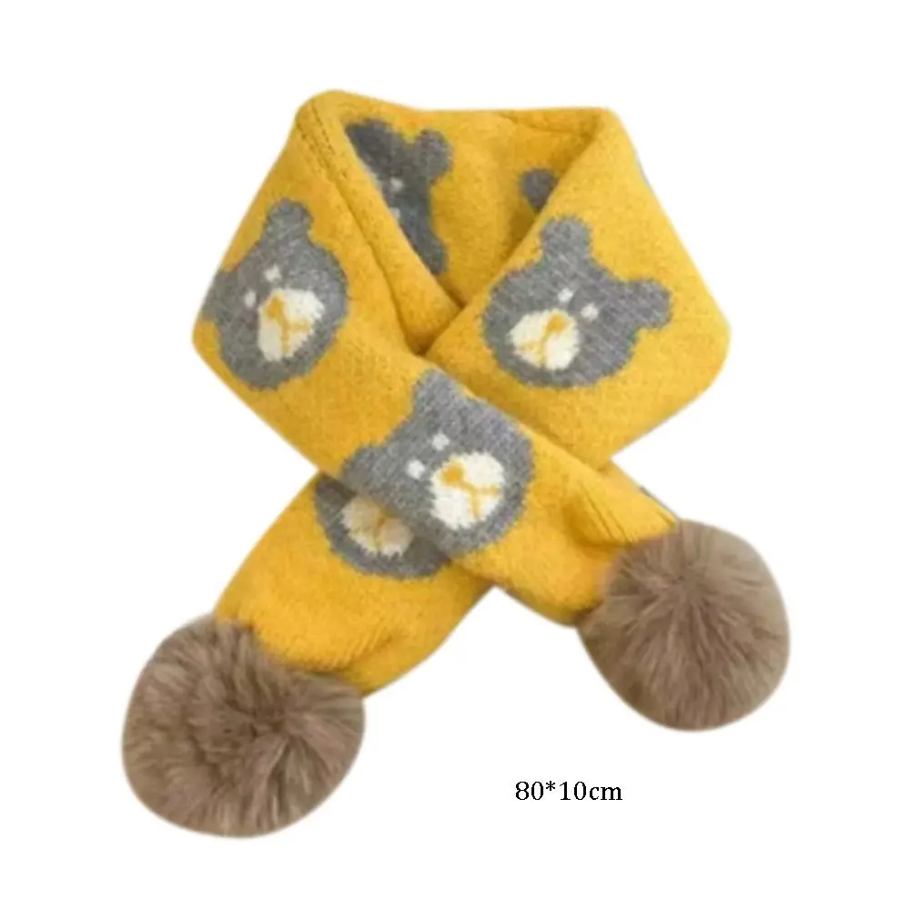 Cartoon Kids Baby Winter Knitting Scarf Boys Girls Snap Fastener Children Thermal Neck Warmer Bib Snood Cowl Tube