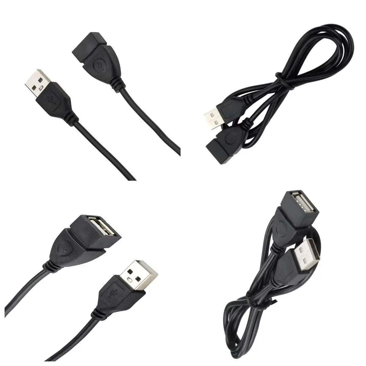 100pcs 1M Extension Cable USB 2.0 A Male to Female Adapter Cord for Computer Phone Hard Drive Data Sync Wire Extend Line