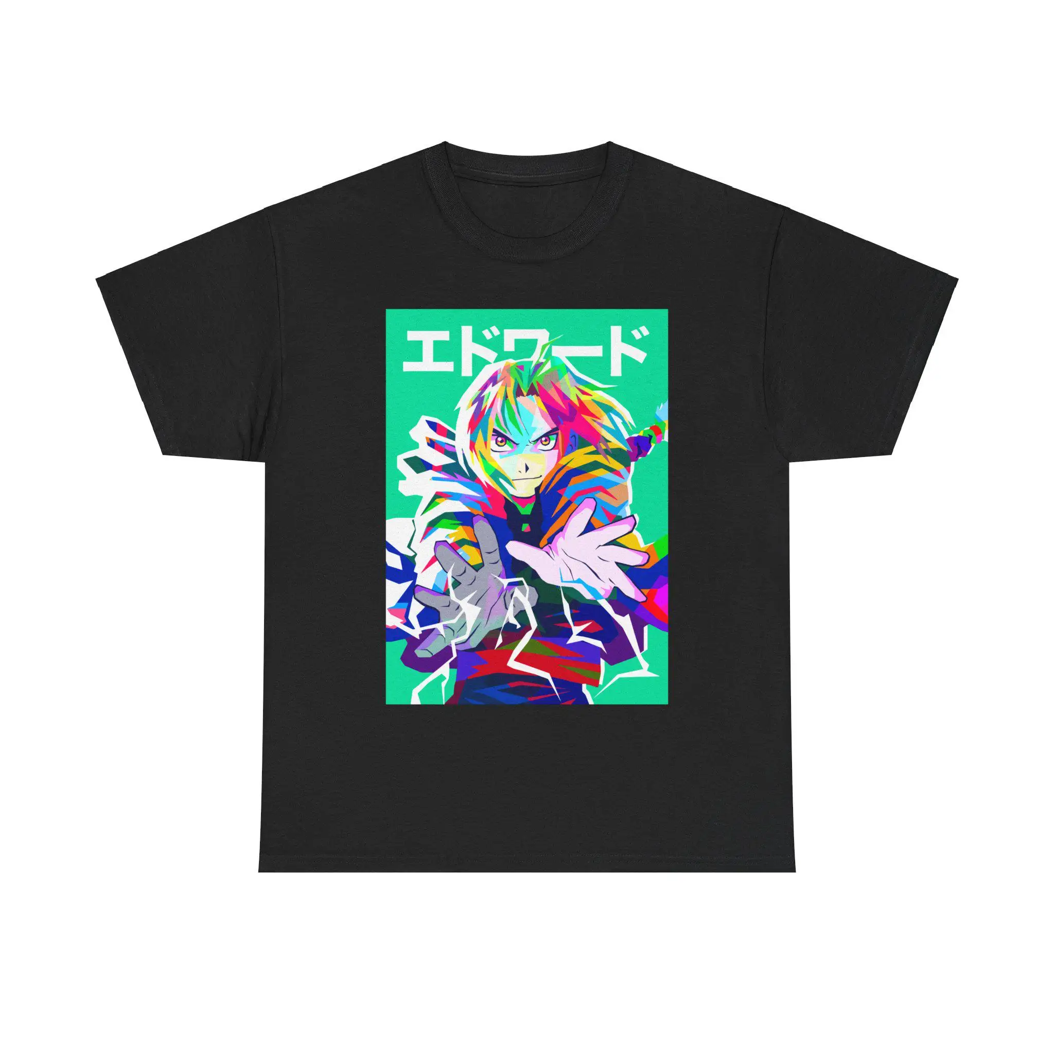 2026 summer Fullmetal Alchemist Edward Elric Neon Pop Art Anime T-shirt Harajuku Streetwear Casual Short Sleeve Tee For Fans