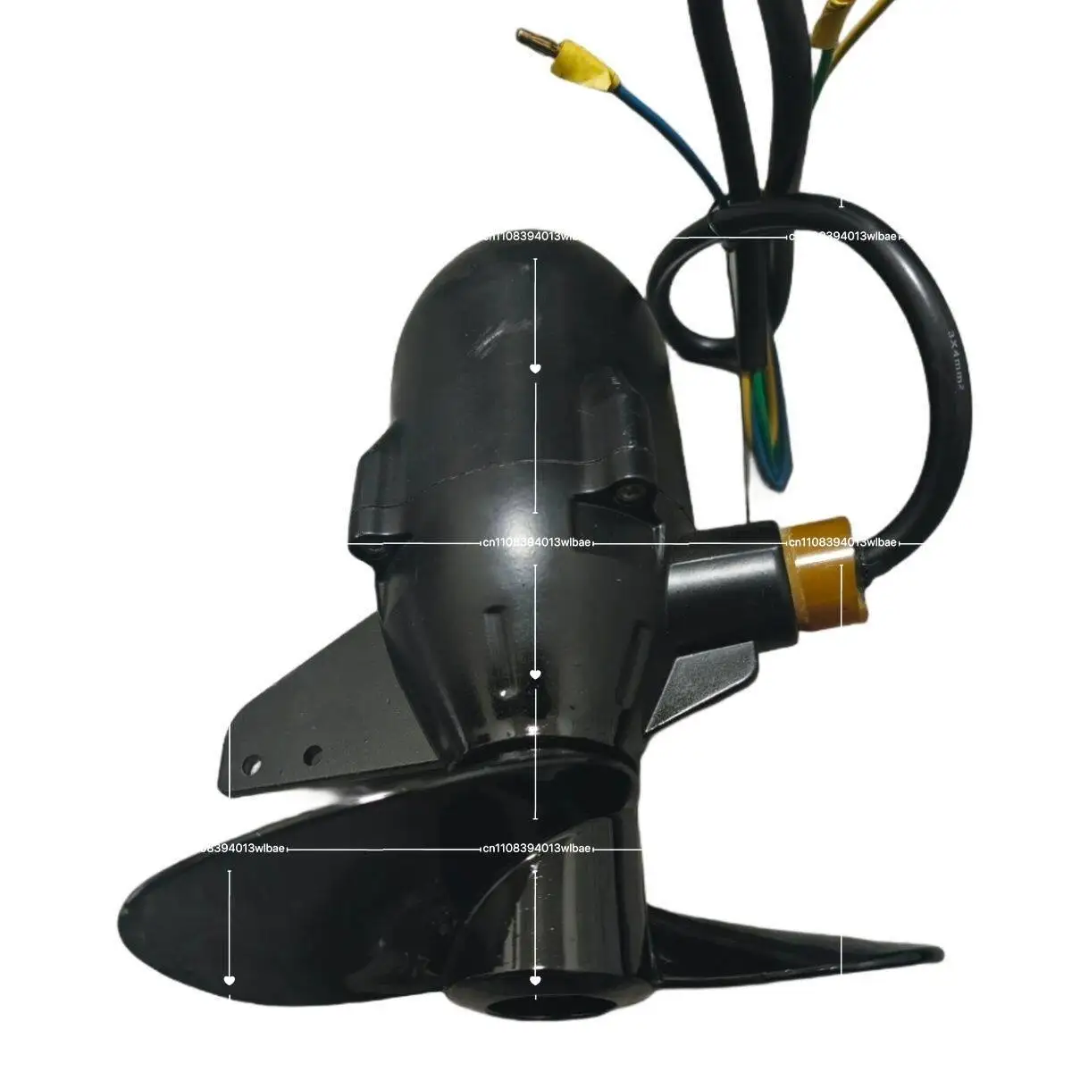 12-72V Marine Underwater Propeller Rubber Boat Electric Outboard Motor Brushless Motor Waterproof Motor with Controller Handle