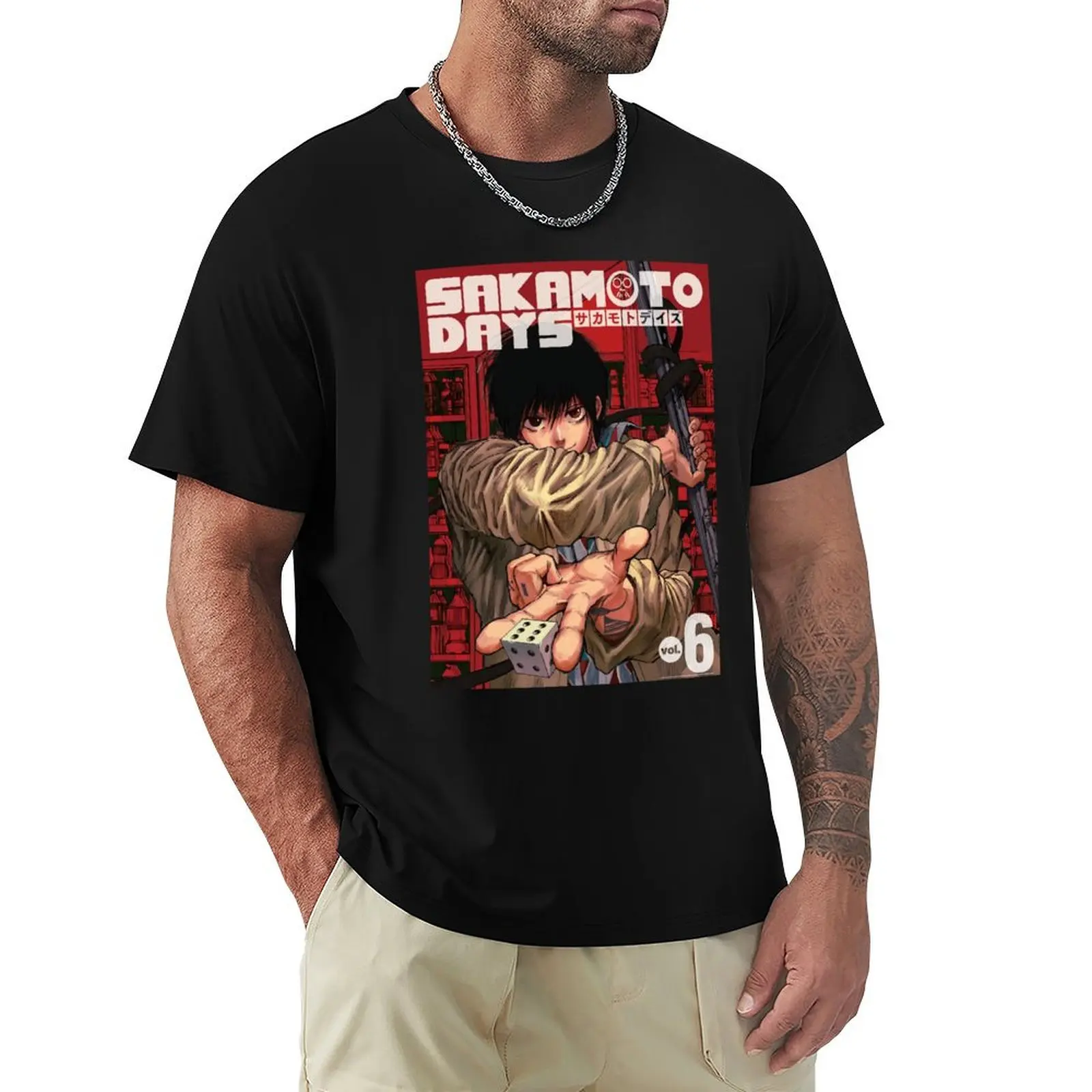 Sakamoto Days Dice T-Shirt Comfortable Work Wear Tee